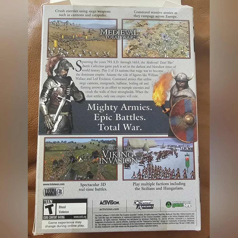 Medieval:Total War Battle Collection PC Game Base Game And Viking Invasion Pack‎